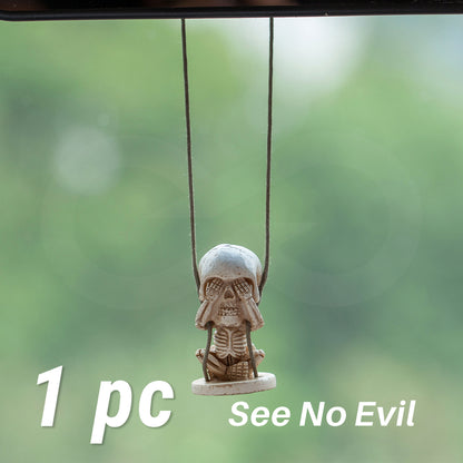 Spooky Swing Skeleton Hanging Ornament SKU see no evil