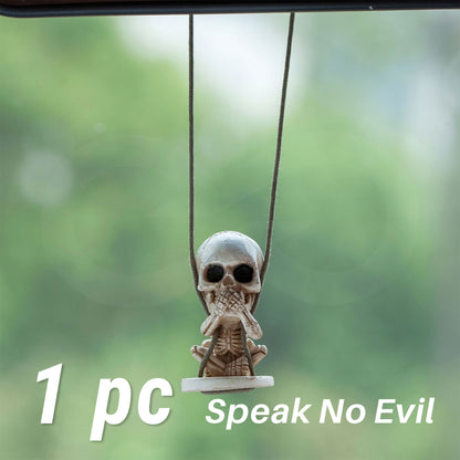 Spooky Swing Skeleton Hanging Ornament SKU speak no evil