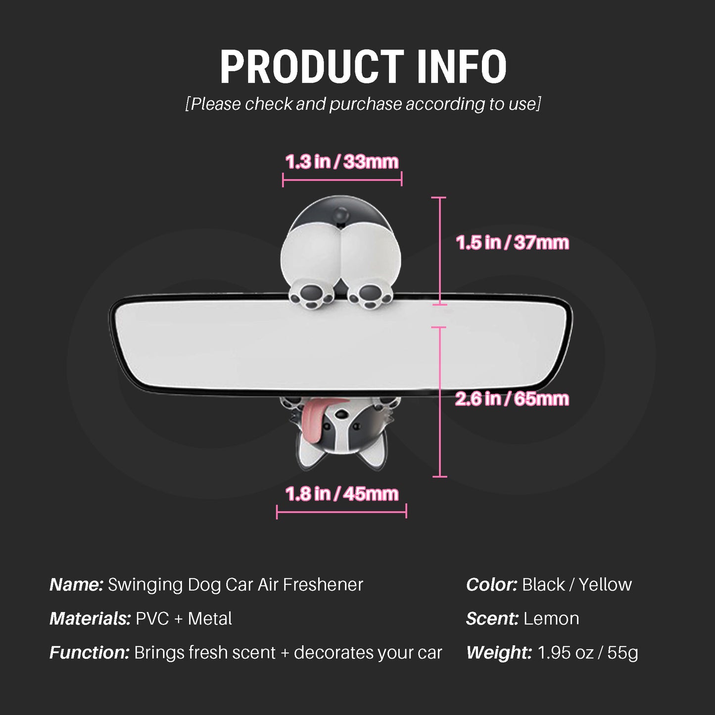 Swinging Dog Air Freshener 08 Product Information