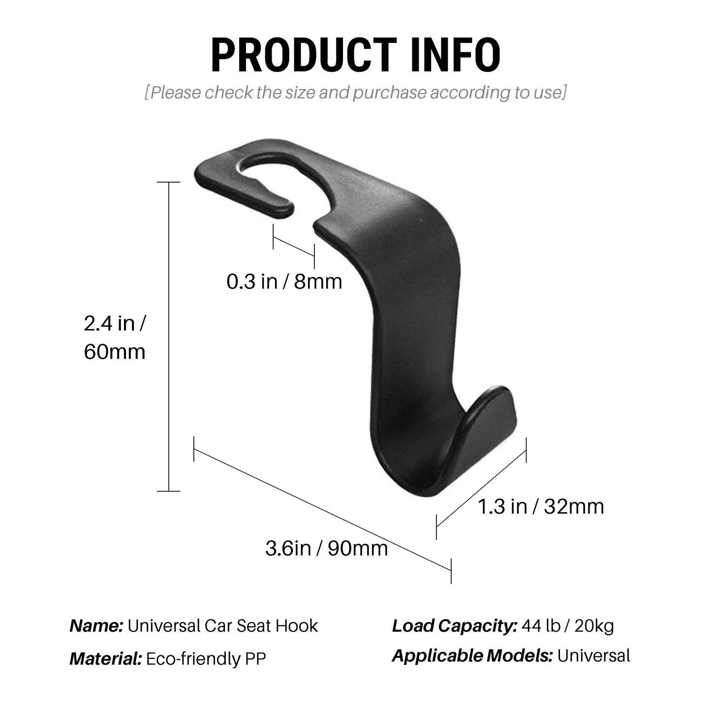 Universal Car Seat Back Hook 12